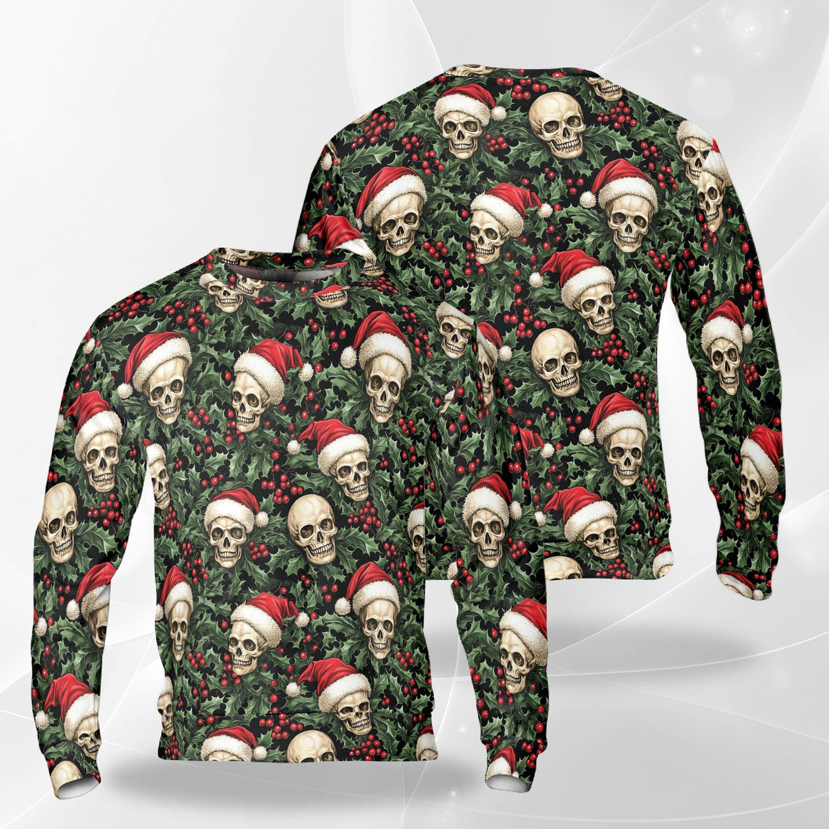 Santa Clause Skull Christmas Sweatshirt – Christmas 3D All Over Print Design
