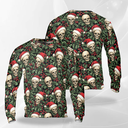 Santa Clause Skull Christmas Sweatshirt – Christmas 3D All Over Print Design