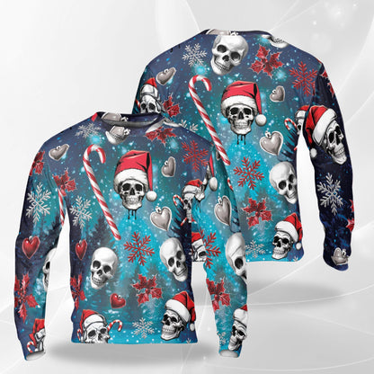 Santa Skull Christmas Sweatshirt – Christmas 3D All Over Print Design