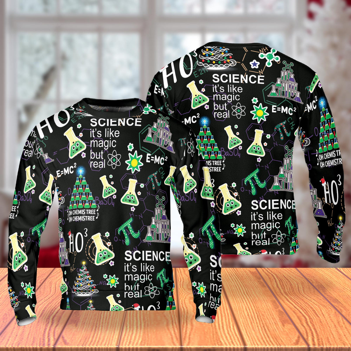 Vintage Christmas Chemistry – Unisex Sweatshirt – Christmas Vintage 3D All Over Print Design