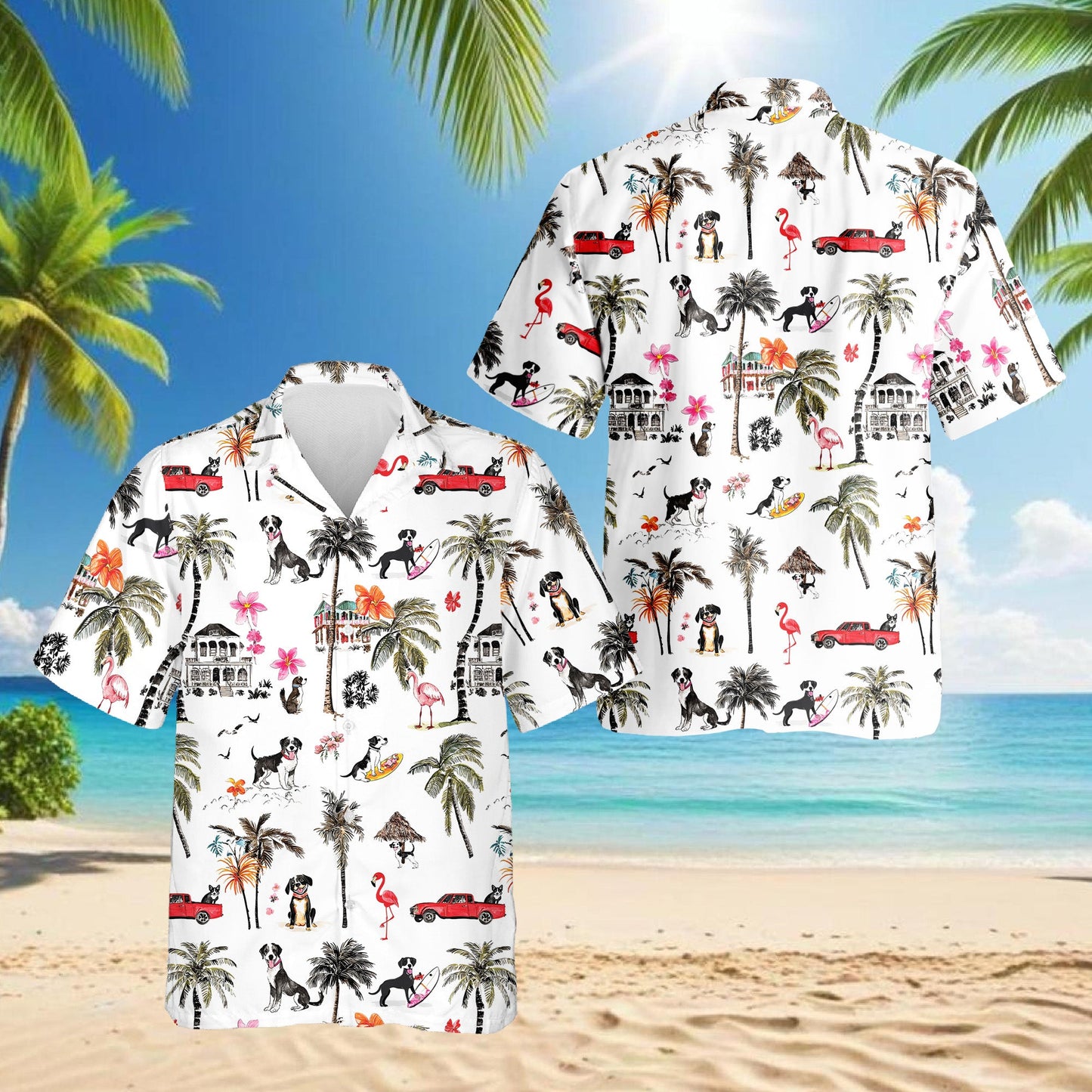 Rat Terrier Hawaiian Shirt for Men, Button Down Aloha Shirt - Azhawaiian