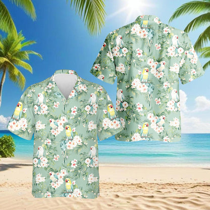 Tropical Parrot Hawaiian Shirt for Men, Button Down Aloha Shirt - Azhawaiian