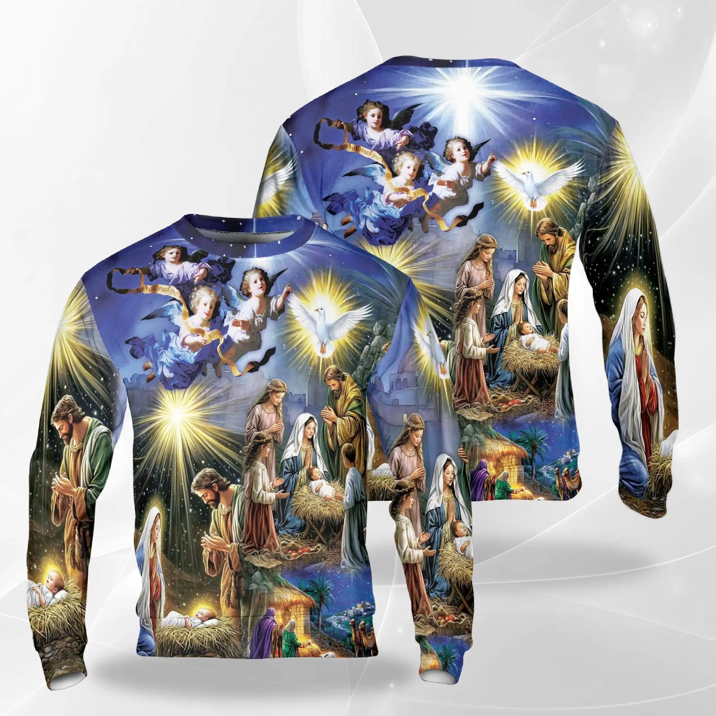 Jesus Birth Christmas Sweatshirt – Christmas 3D All Over Print Design