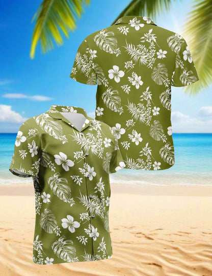 Tiare Flower Hawaiian Shirt for Men, Button Down Aloha Shirt - Azhawaiian