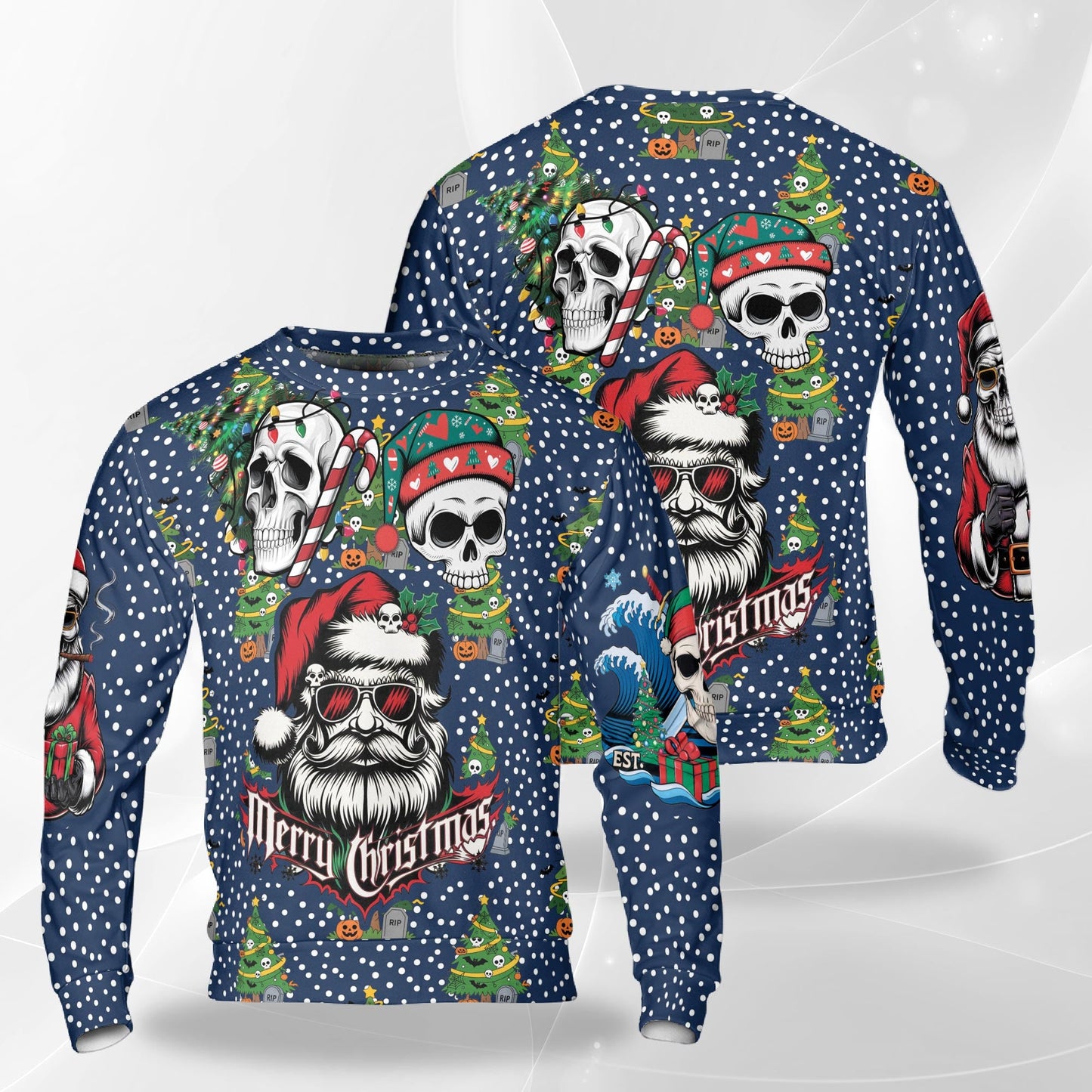Christmas Skull Sweatshirt – Christmas 3D All Over Print Design