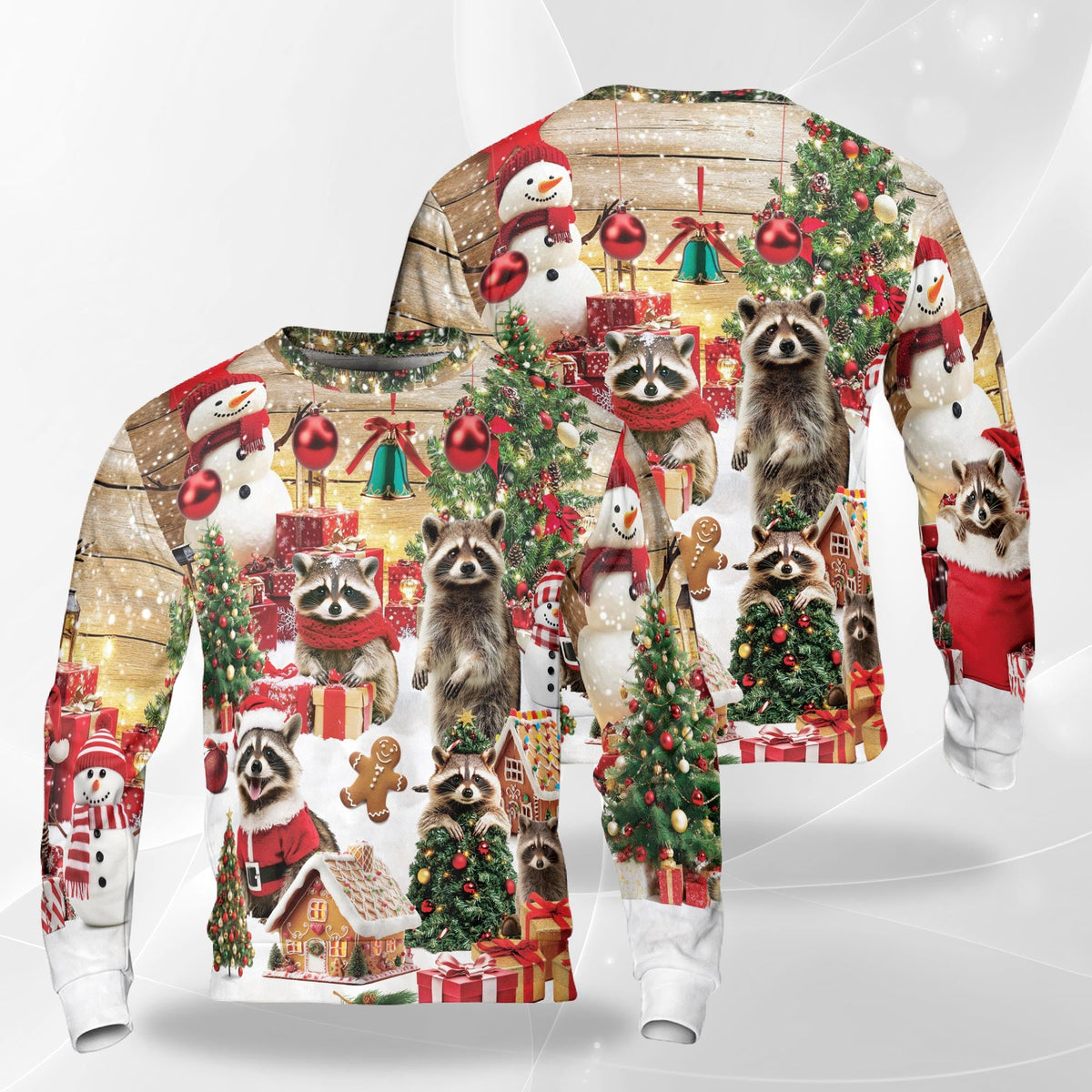 Cute Christmas Raccoon Sweatshirt – Christmas 3D All Over Print Design