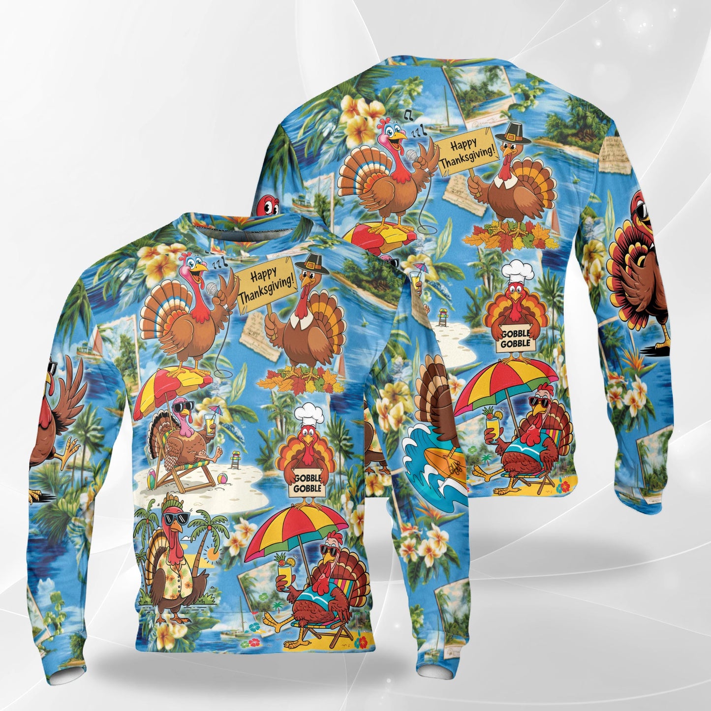 Thanksgiving Turkey Sweatshirt – Colorful Graphic 3D All Over Print Design
