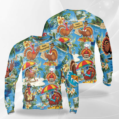 Thanksgiving Turkey Sweatshirt – Colorful Graphic 3D All Over Print Design