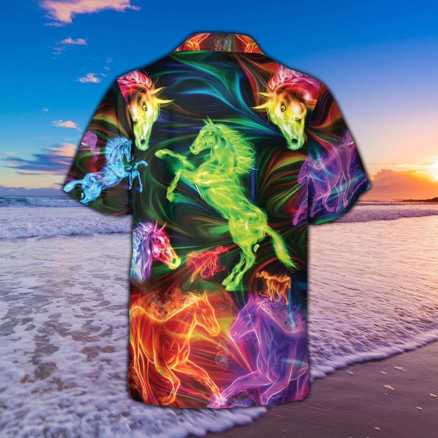 Amazing Horse Colorful Hawaiian Aloha Shirts #21721H