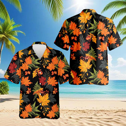Happy Thanksgiving Hawaiian Shirt for Men, Button Down Aloha Shirt - Azhawaiian