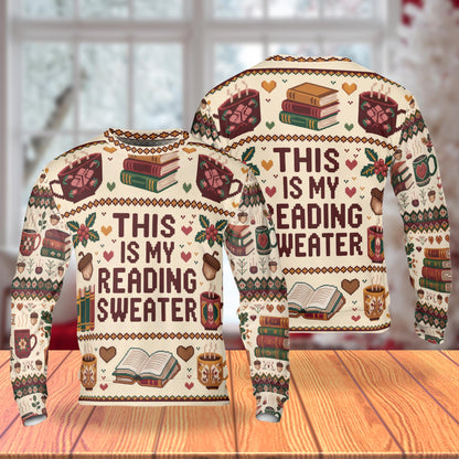 Ugly Christmas Book Coffee Unisex Sweatshirt – Christmas 3D All Over Print Design