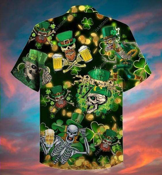 Hawaiian Aloha Shirts St. Patrick's Day Skull