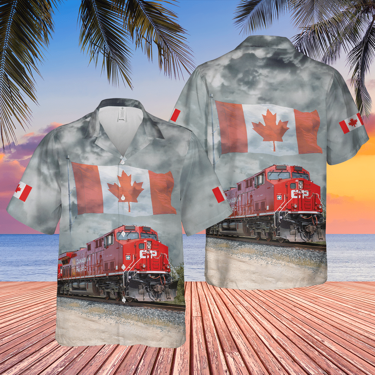 Canadian Train Driver Locomotive 2 Short Sleeve  Gray High Quality Unisex Hawaiian Shirt For Men And Women Dhc17063286