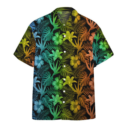  3D Light Colorful Tropical Hawaiian Custom Short Sleeve Shirt