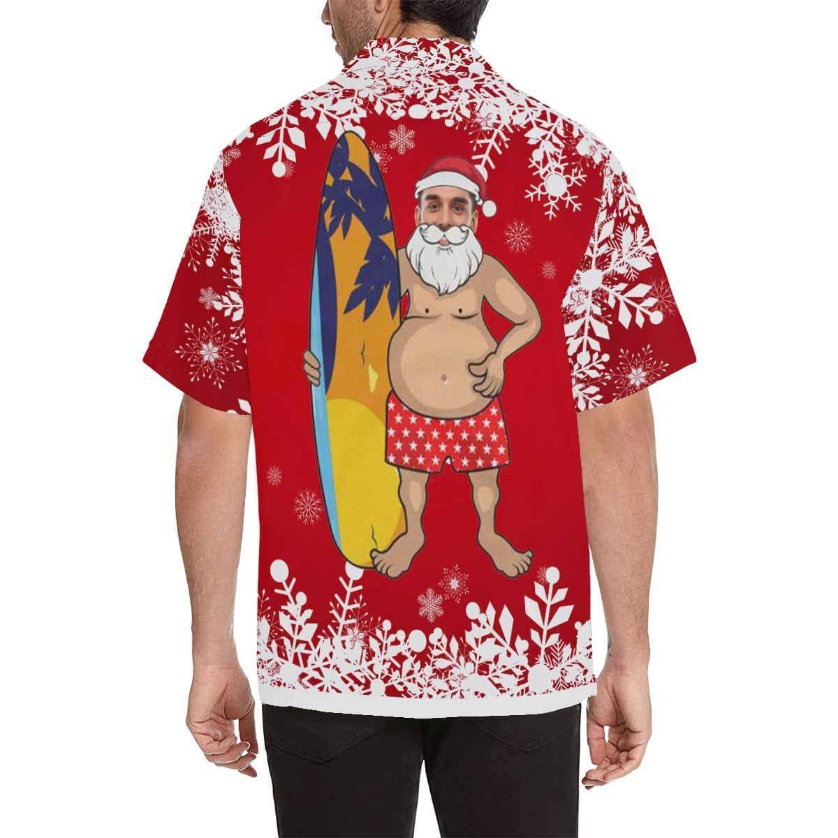 Custom Face Christmas Funny Men's Hawaiian Shirt