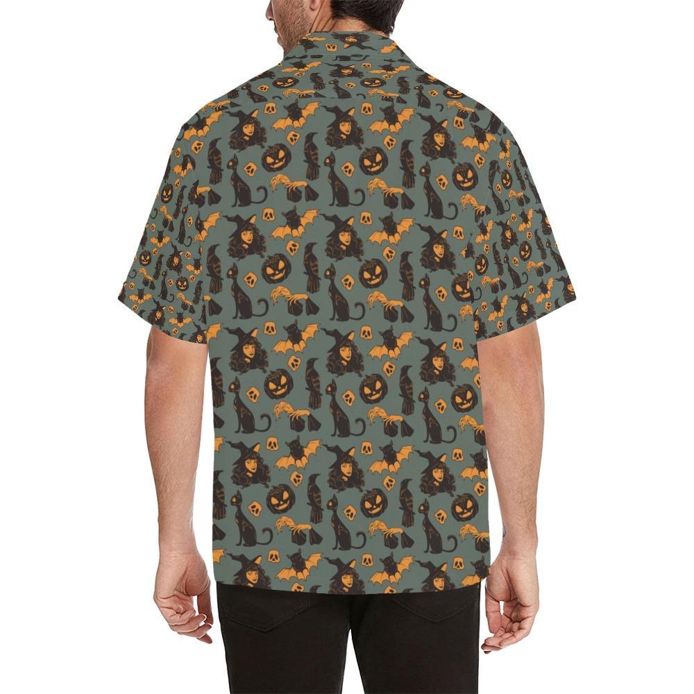 Witch Bat Halloween Print Design Lks3 Hawaiian Shirt