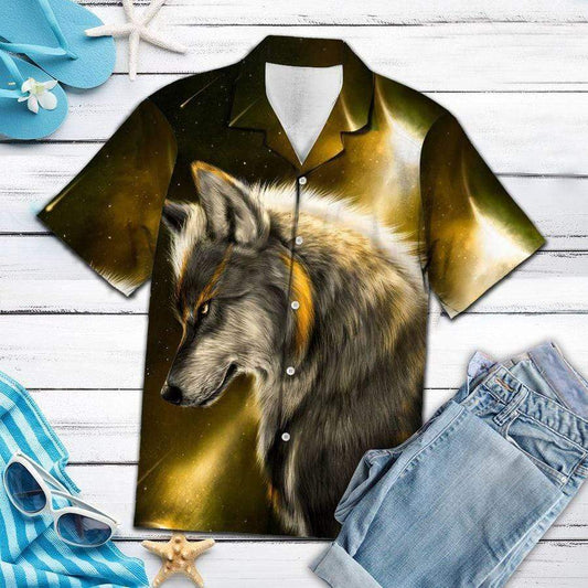 Hawaiian Aloha Shirts Awesome Wolf