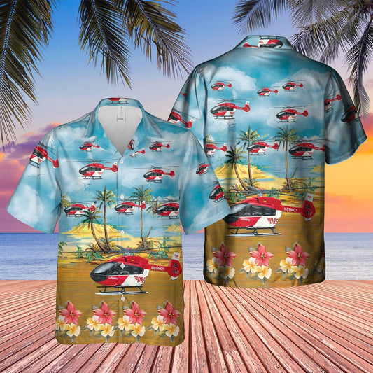 German Air Medical Services Helicopter 3  Blue Amazing Design Unisex Hawaiian Shirt For Men And Women Dhc17063249