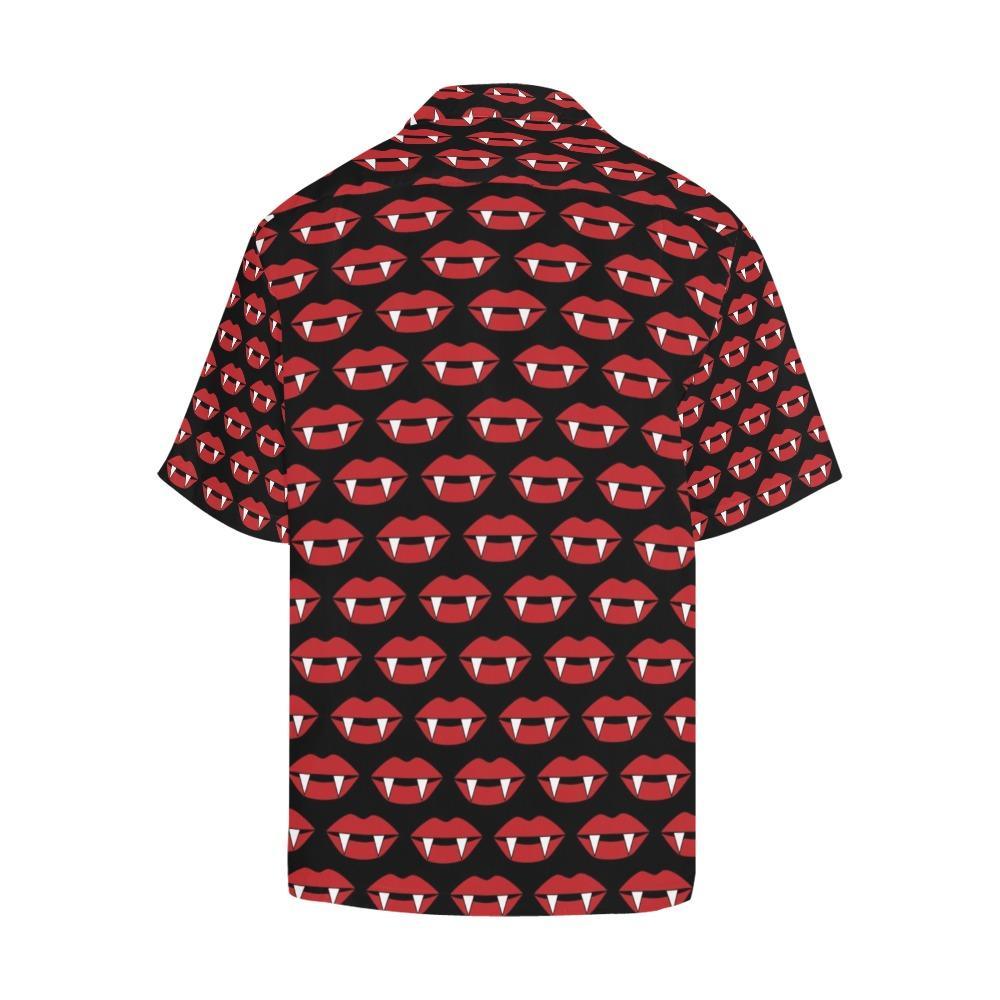 Vampire Lips Print Design Hawaiian Shirt