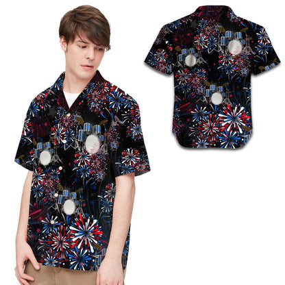 Drums American Independence Day 4th Of July Fireworks Men Hawaiian Shirt, Summer Shirt, Beach Shirts