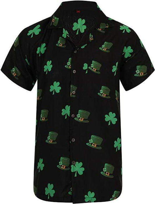 Hawaiian Aloha Shirts St Patrick's Day Irish Clover Leaf