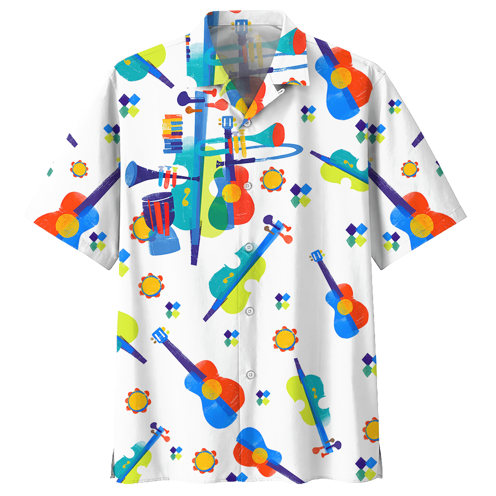 Guitar  White High Quality Unisex Hawaiian Shirt For Men And Women Dhc17063673