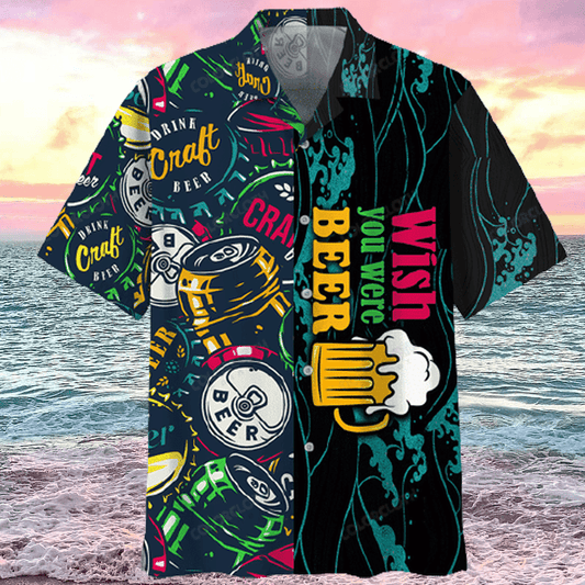 Wish You Were Beer Aloha Hawaiian Shirts 