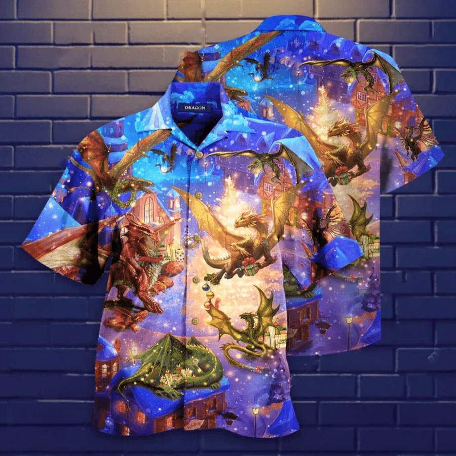 Hawaiian Aloha Shirts Magic Dragon Christmas