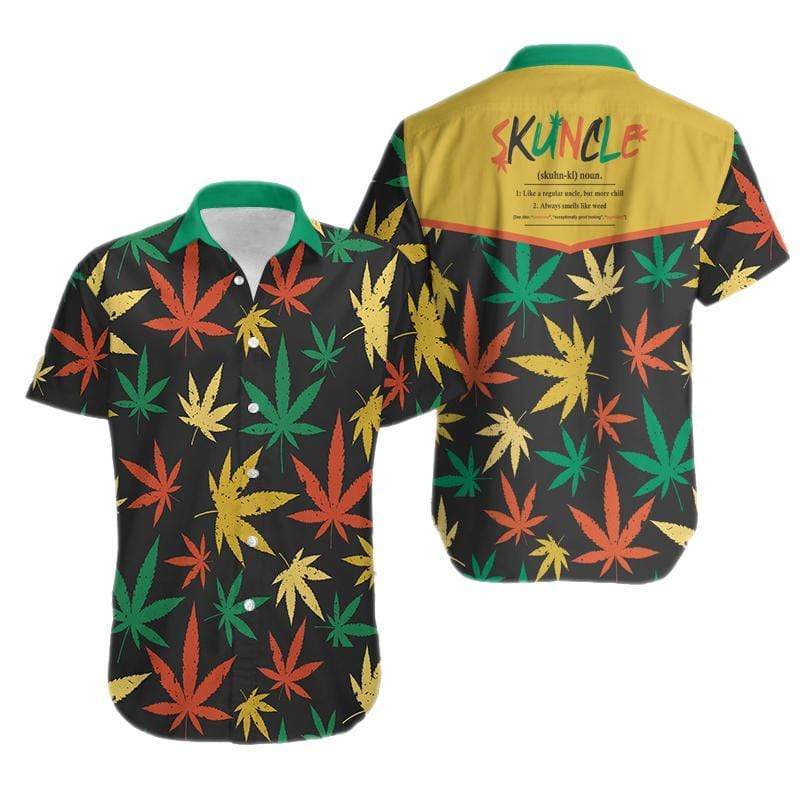 Chill Stoner Uncle Scuncle Smoke Weed Hawaiian Aloha Shirts #DH