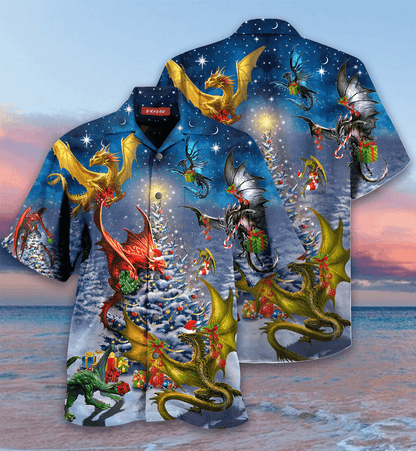 Hawaiian Aloha Shirts Christmas Dragon Family Reunion #V