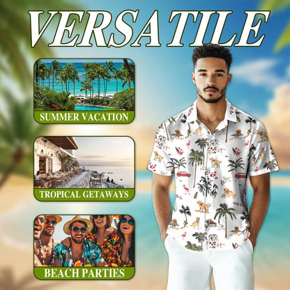 Golden Retriever Hawaiian 3D Polo Shirt | Azhawaiian