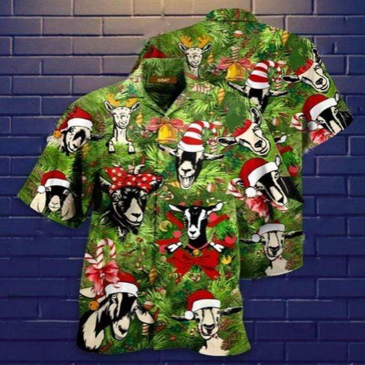 Hawaiian Aloha Shirts Awesome Goat On Christmas