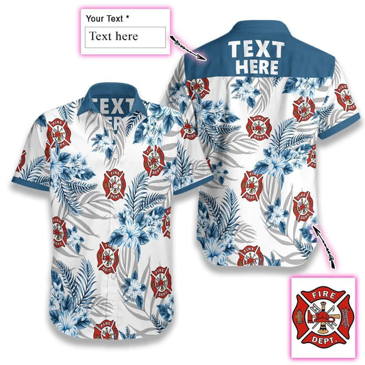 Personalized Firefighter Hawaiian Aloha Shirts Custom Text 