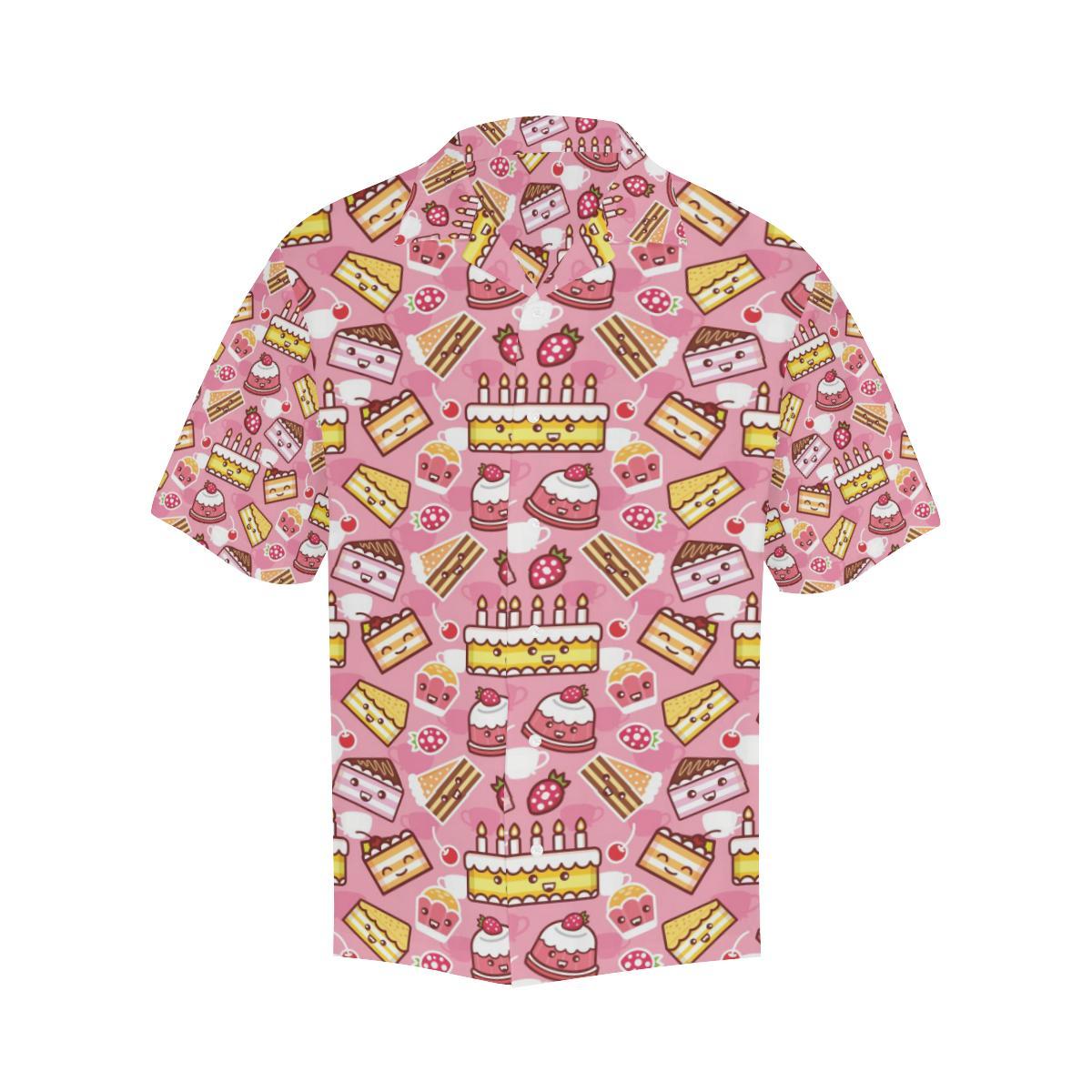 Cake Pattern Background Mens All Over Print Hawaiian Shirt