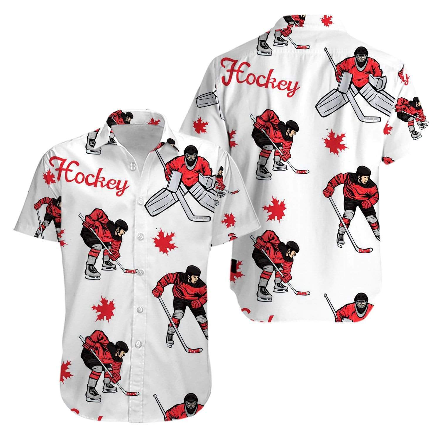 Hockey player Canada Aloha Hawaiian Shirts #V