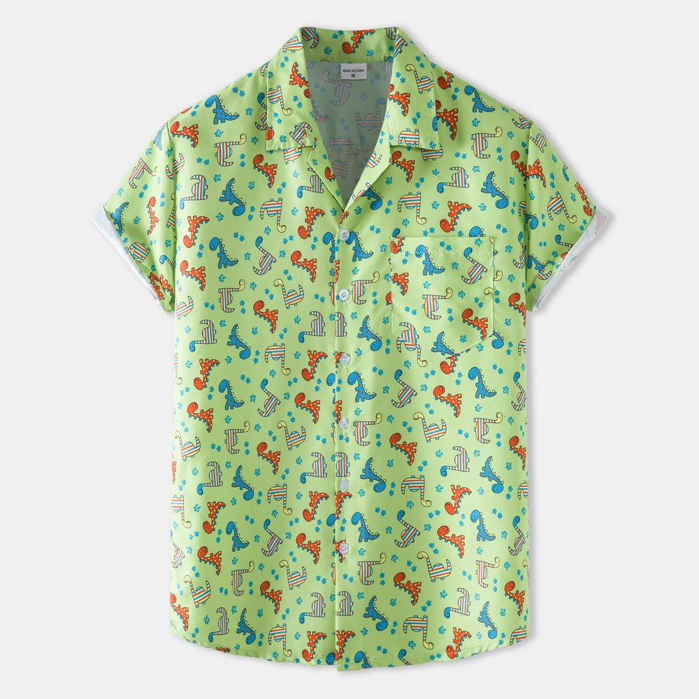 Cute Dinosaur  Green High Quality Unisex Hawaiian Shirt For Men And Women Dhc17064189