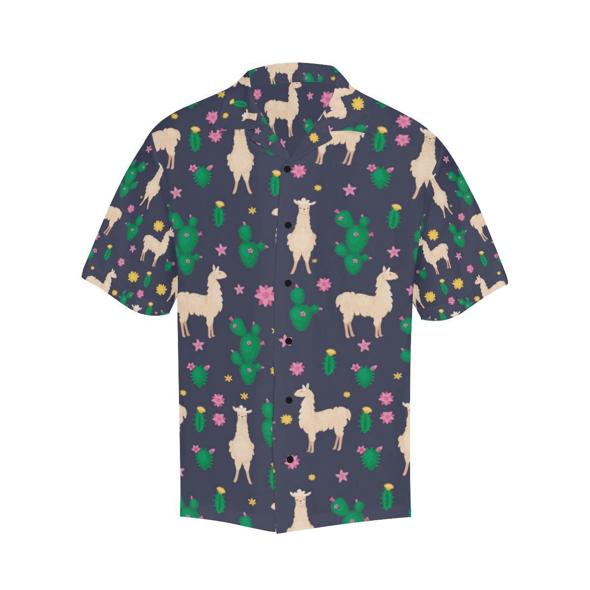 Llama Cactus Pattern Print Design 2 Hawaiian Shirt