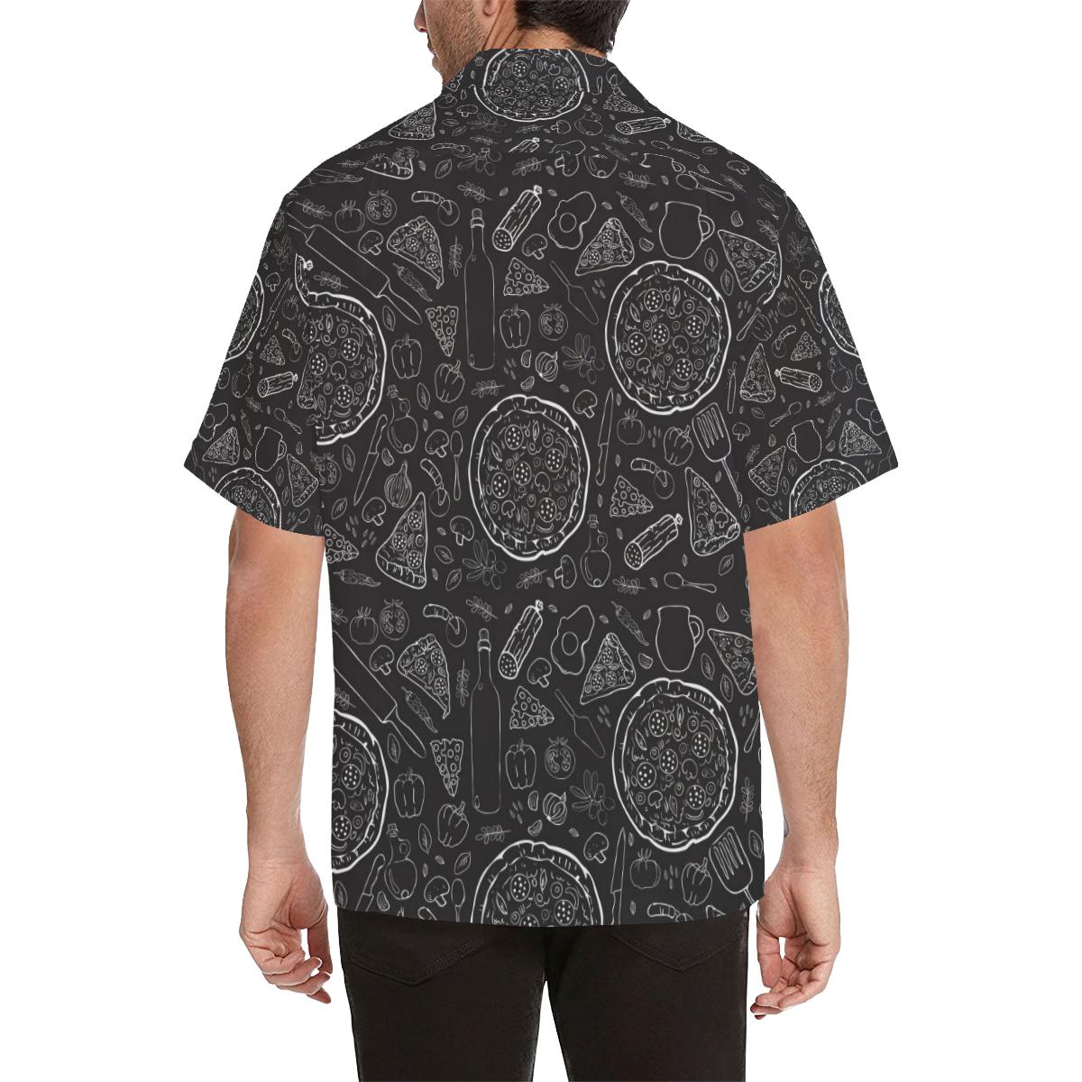 Pizza Pattern Mens All Over Print Hawaiian Shirt