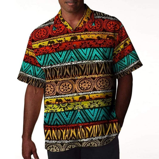 African Traditional Pattern Tropical Hawaiian Aloha Shirt