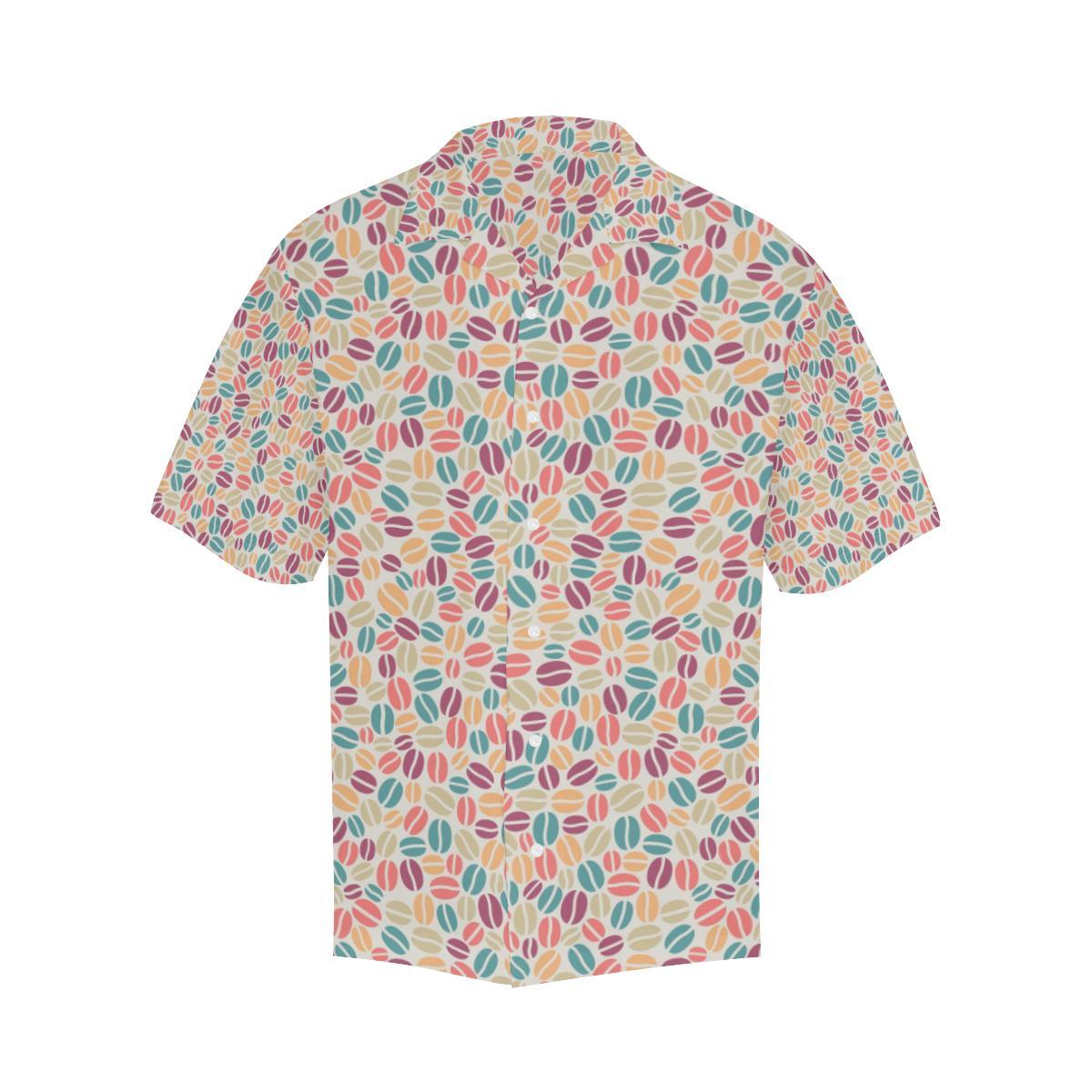Colorful Coffee Bean Pattern Mens All Over Print Hawaiian Shirt