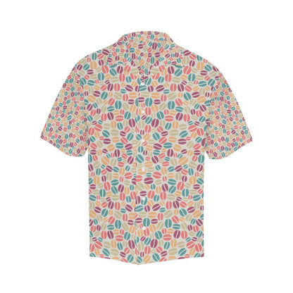 Colorful Coffee Bean Pattern Mens All Over Print Hawaiian Shirt