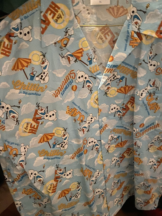 Olaf Chillin Summer Hawaiian Aloha Shirts #Xh