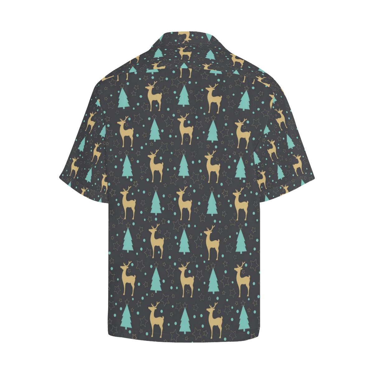 Deers Star Tree Pattern Mens All Over Print Hawaiian Shirt