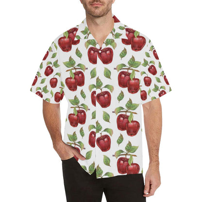 Red Apples Pattern Mens All Over Print Hawaiian Shirt