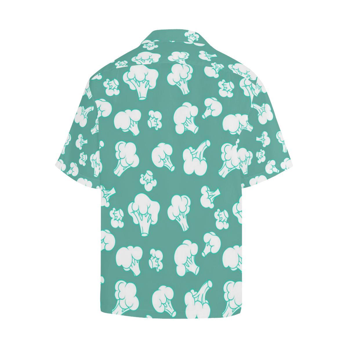 Broccoli Pattern Green Background Mens All Over Print Hawaiian Shirt