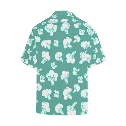 Broccoli Pattern Green Background Mens All Over Print Hawaiian Shirt