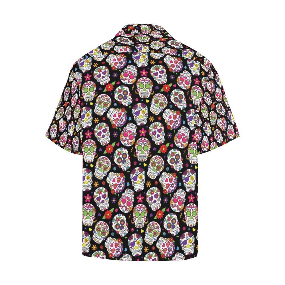 Sugar Skull Print Design Hawaiian Shirt