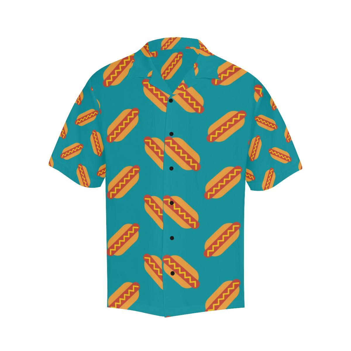Hot Dog Pattern Print Design Hawaiian Shirt