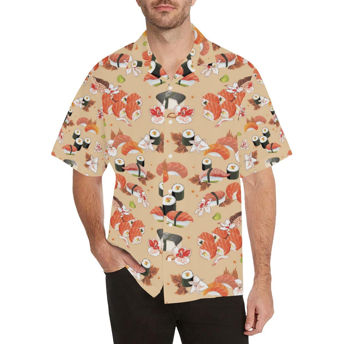 Sushi Pattern Mens All Over Print Hawaiian Shirt