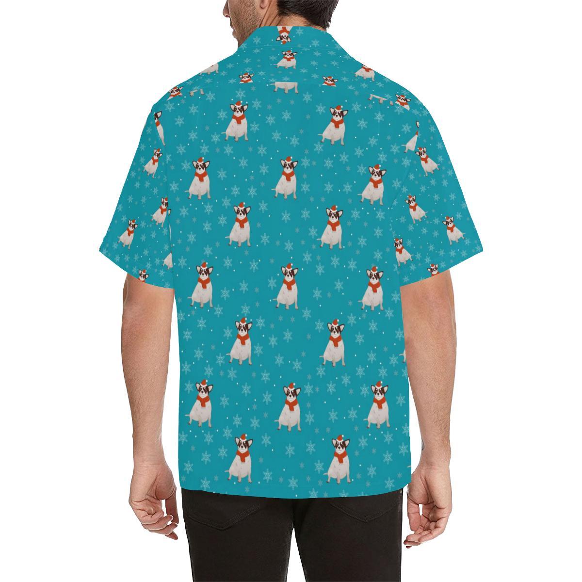 Fat Chihuahua Christmas Pattern Mens All Over Print Hawaiian Shirt